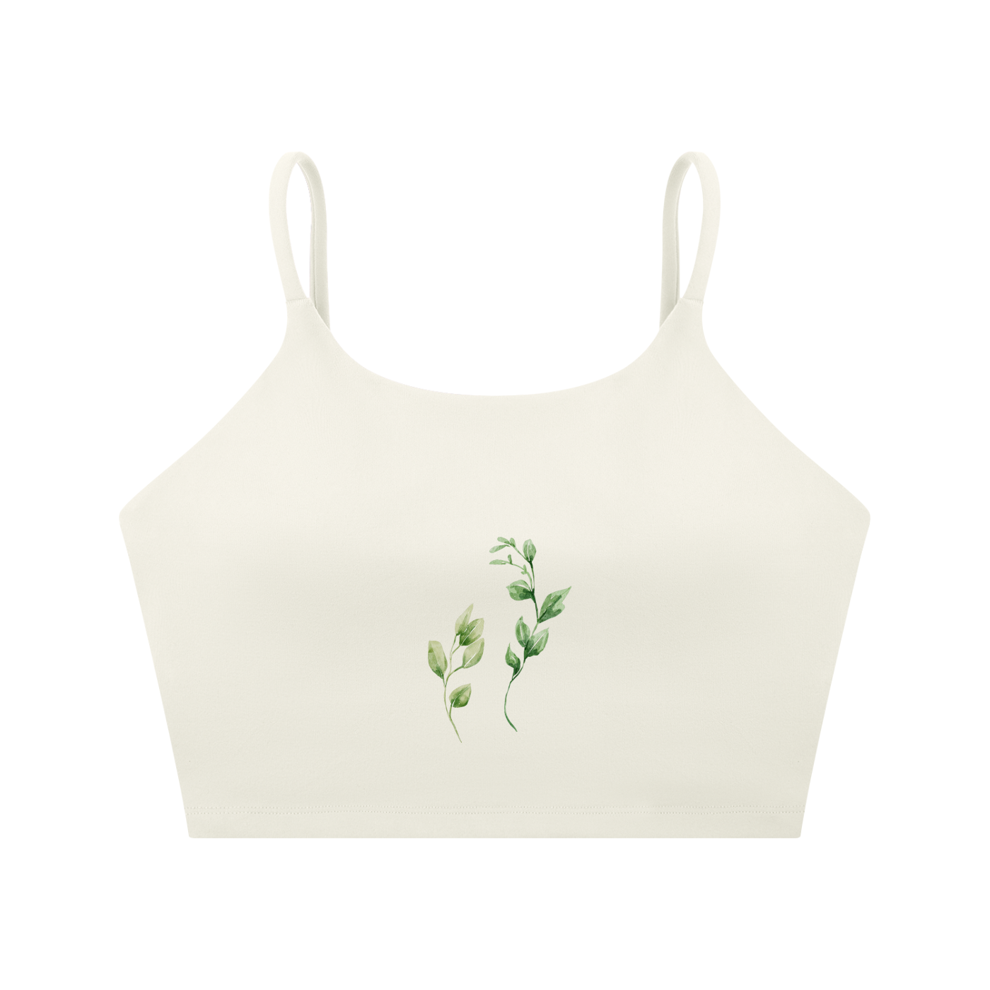 Spaghetti Strap Yoga Sports Bra - Leaf Collection