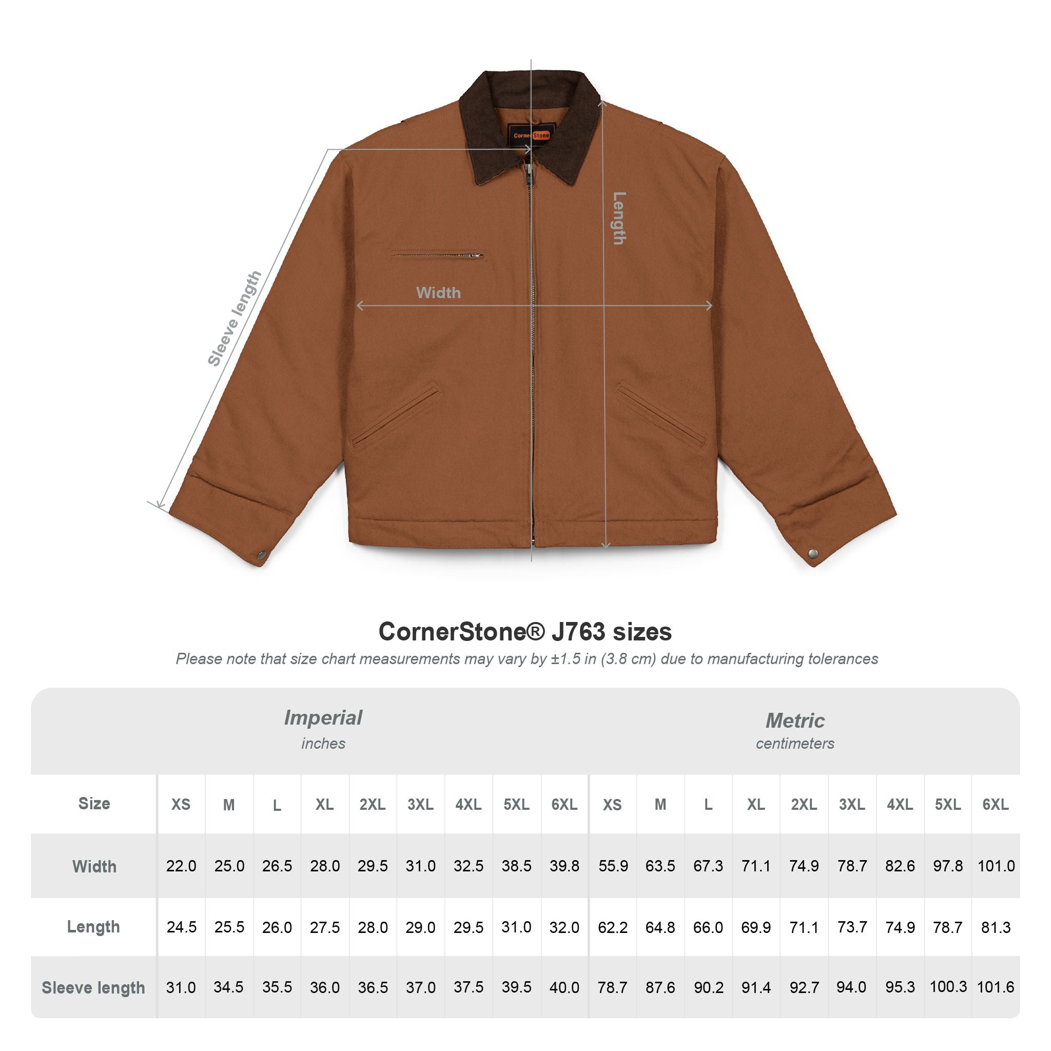 Work Jacket - Embroidered Logo Heavy-Duty Duck Cloth