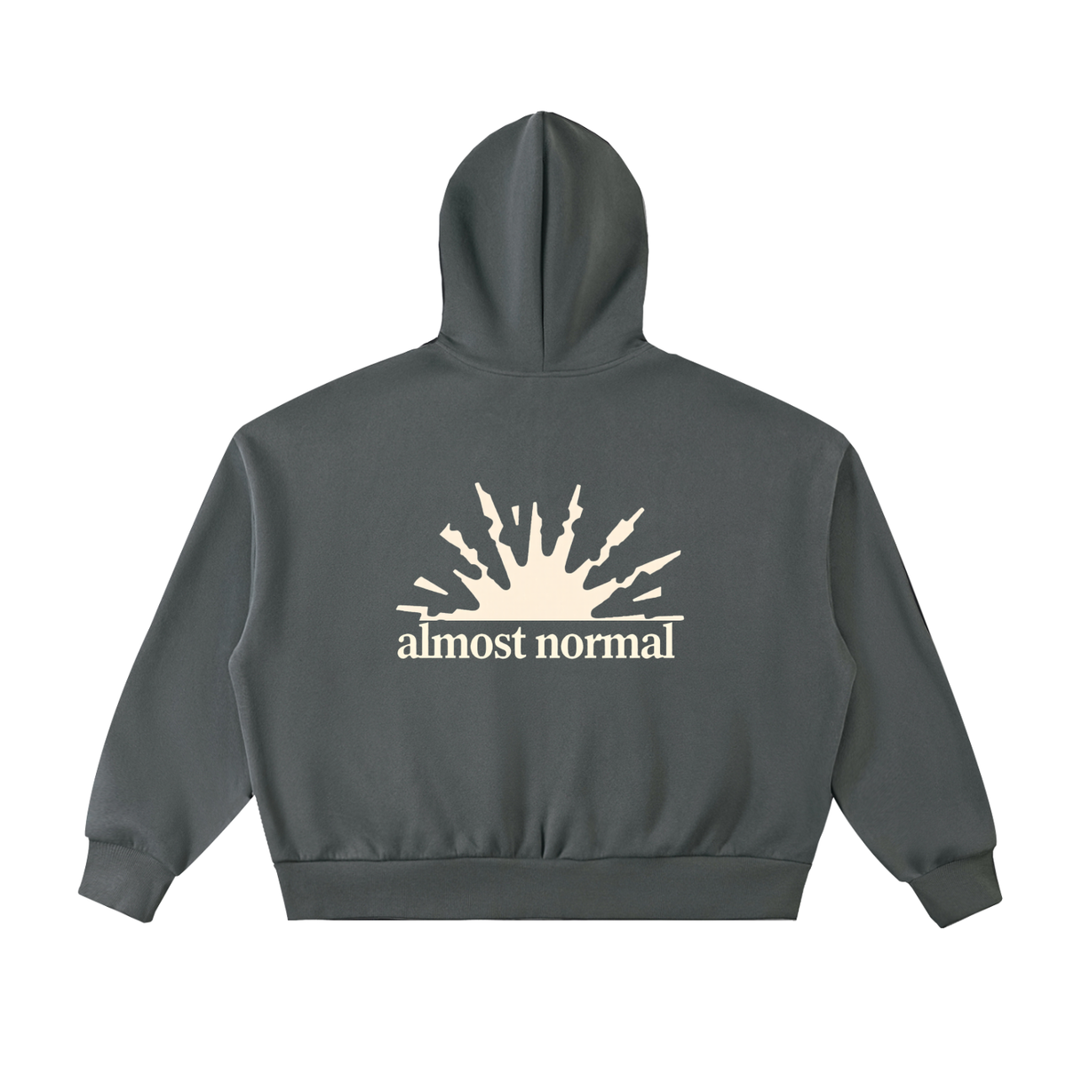 Fleeced Full-Zip Boxy Hoodie