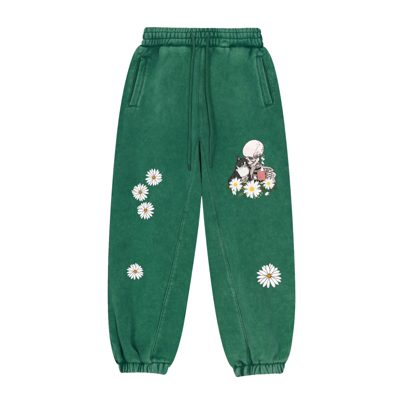 Bukser,Sweatpants,Pants,Vedoy,Flower Collection ,Flower,Flower print,Skeleton,Skjelett ,Spooky