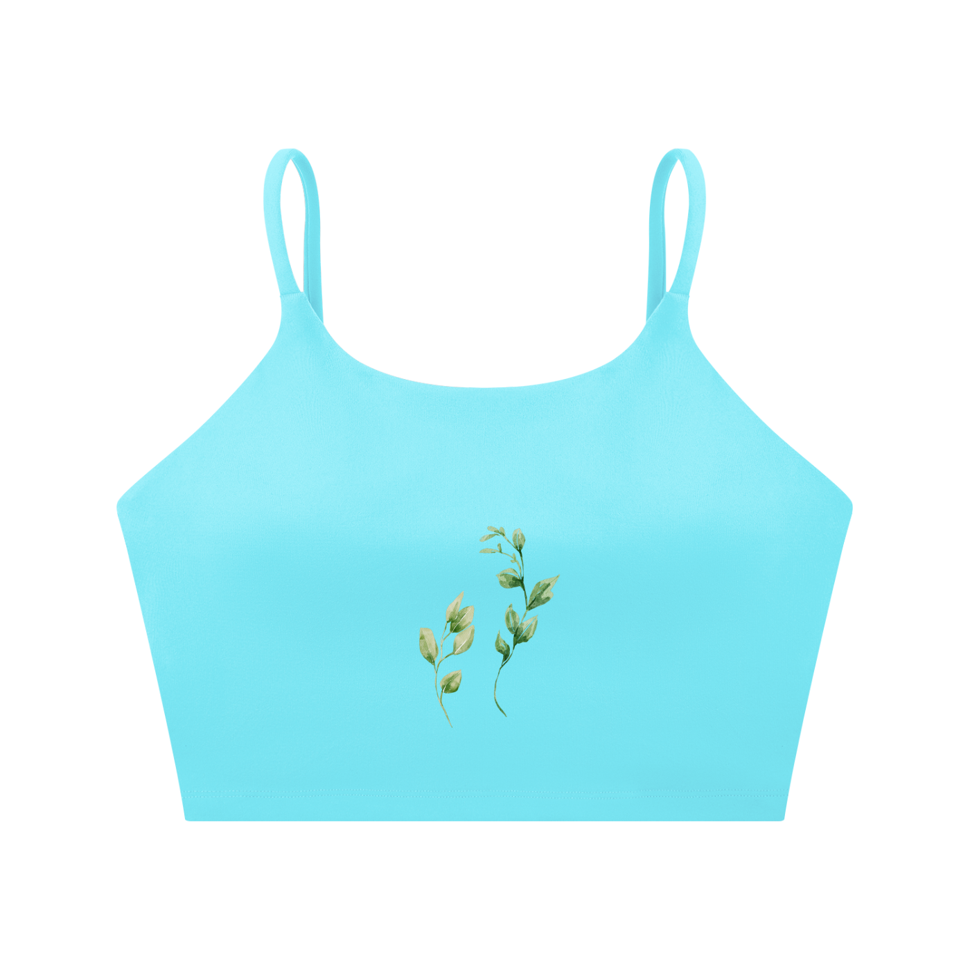 Spaghetti Strap Yoga Sports Bra - Leaf Collection
