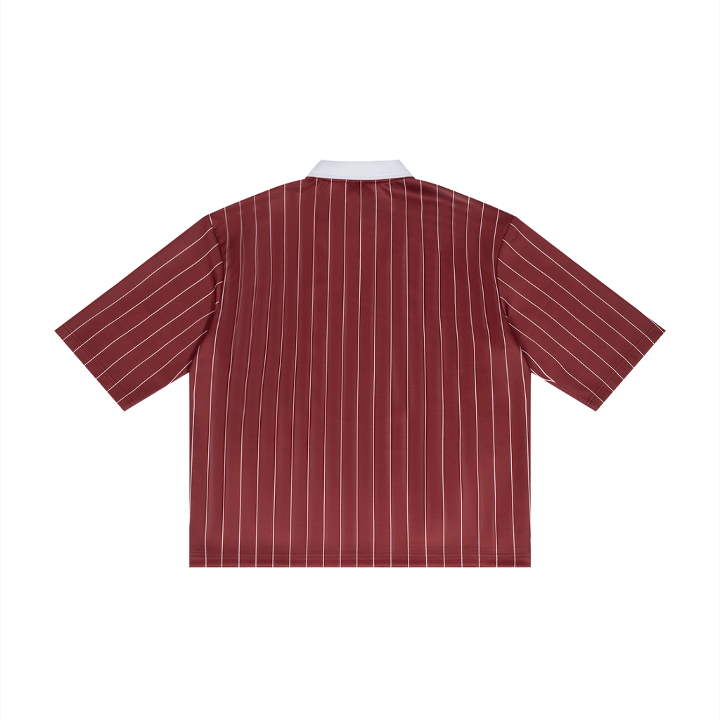 Vedoy,Collective,Striped,Thin,Sport,Gym,Idrett,boxy,collar,collared,unisex,men,women,femake,female,male,summer,sportsy,soccer,stripes,red,white,black,polyester