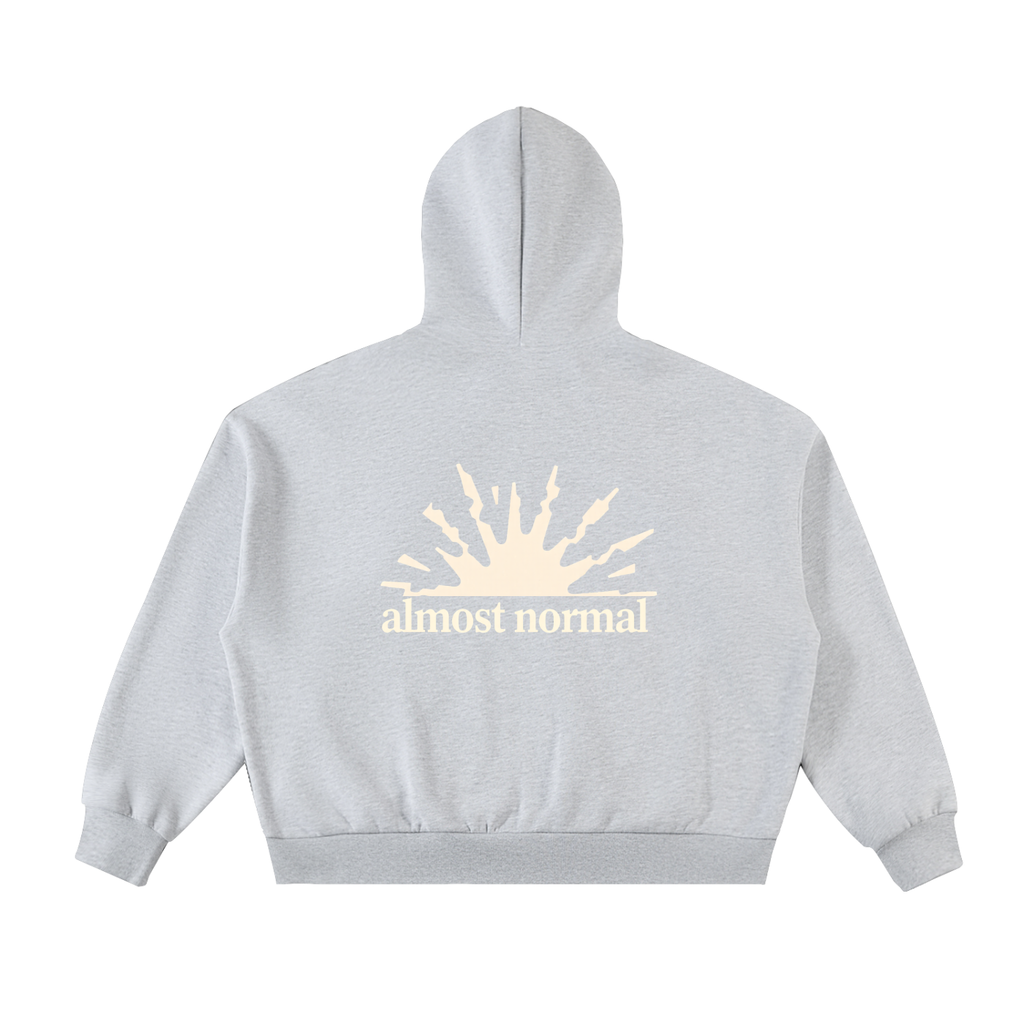 Fleeced Full-Zip Boxy Hoodie