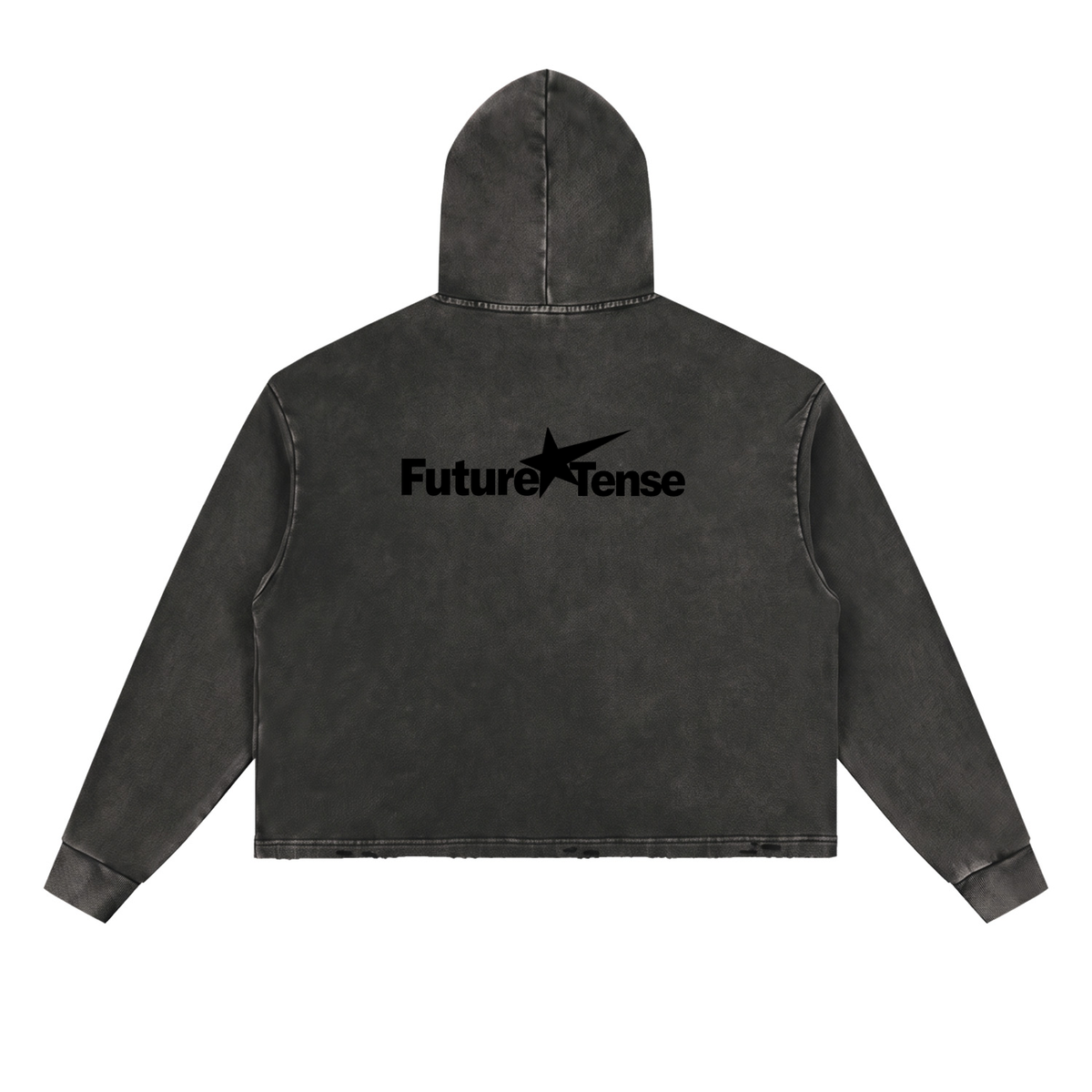 Vintage Washed Frayed-Hem Hoodie