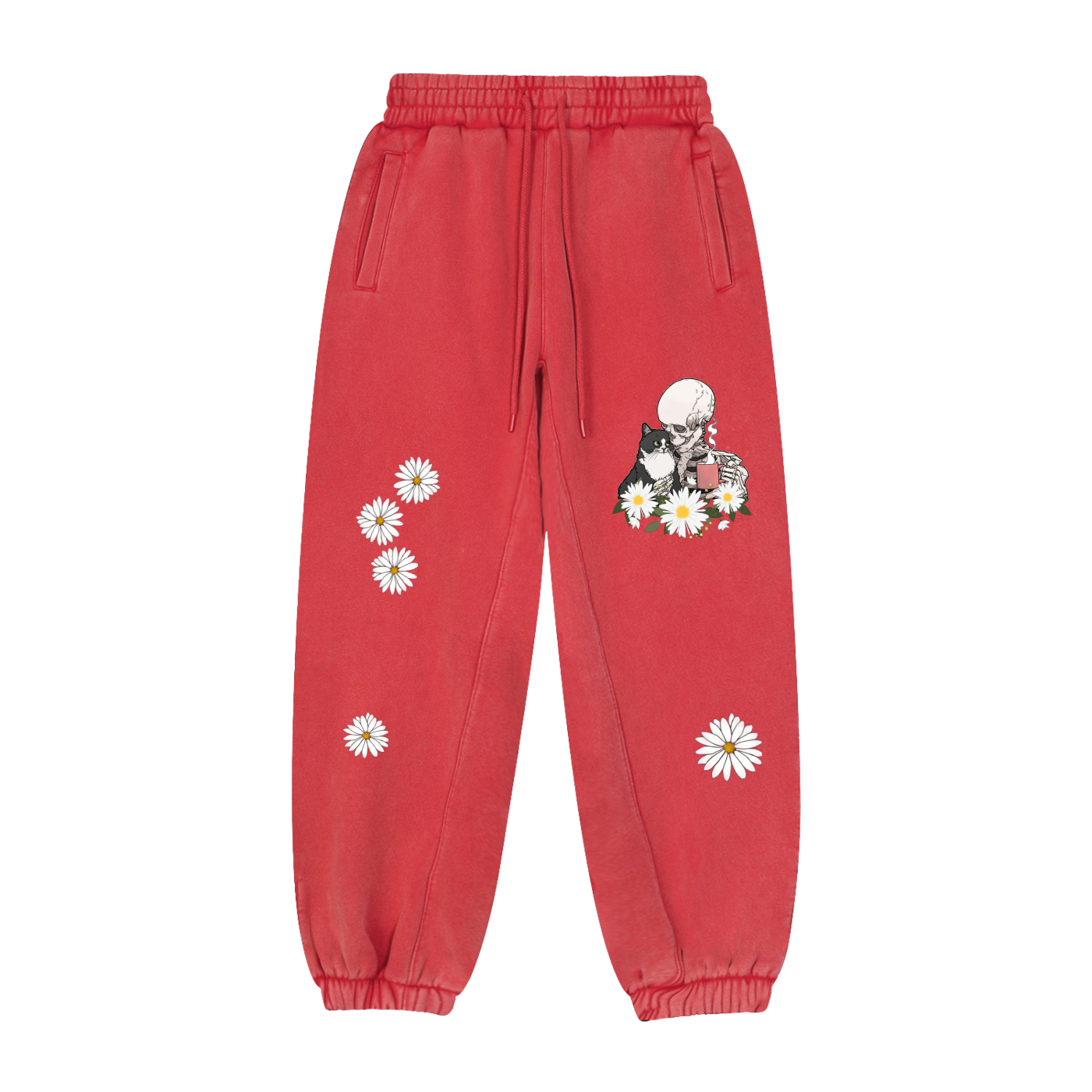 Bukser,Sweatpants,Pants,Vedoy,Flower Collection ,Flower,Flower print,Skeleton,Skjelett ,Spooky
