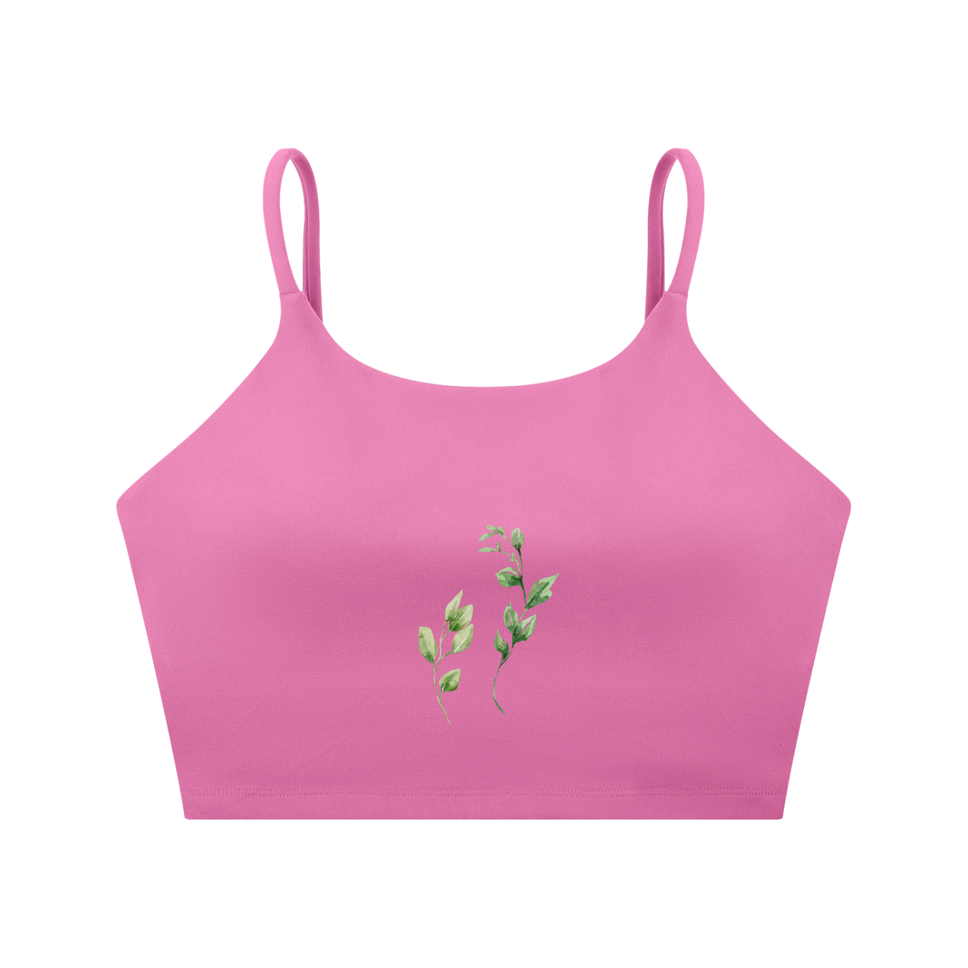 Spaghetti Strap Yoga Sports Bra - Leaf Collection