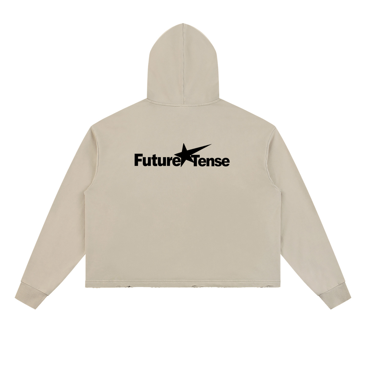 Vintage Washed Frayed-Hem Hoodie