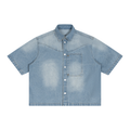 Vintage Wash Boxy Short Denim Shirt Unisex