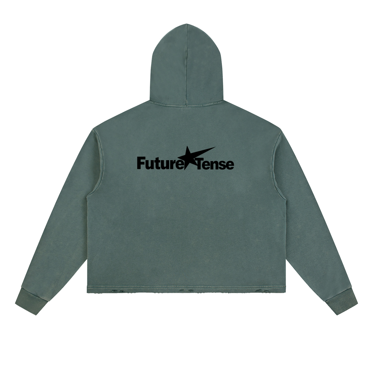 Vintage Washed Frayed-Hem Hoodie
