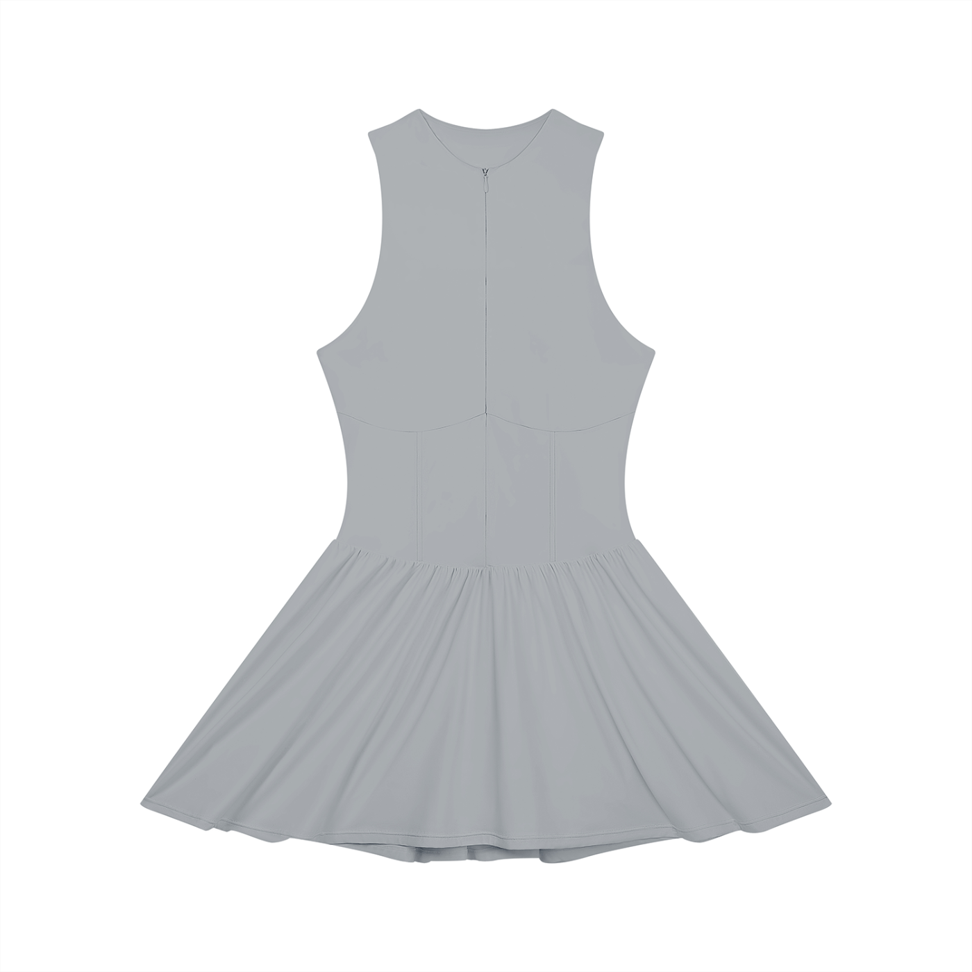 Ruched Sleeveless Full-Zip Dress
