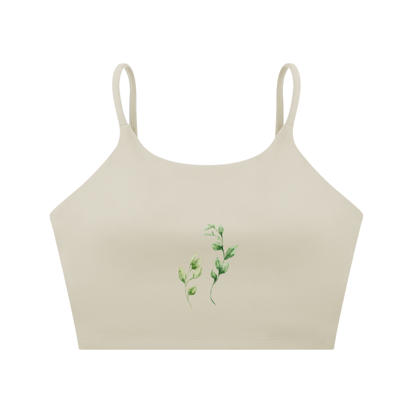 Spaghetti Strap Yoga Sports Bra - Leaf Collection
