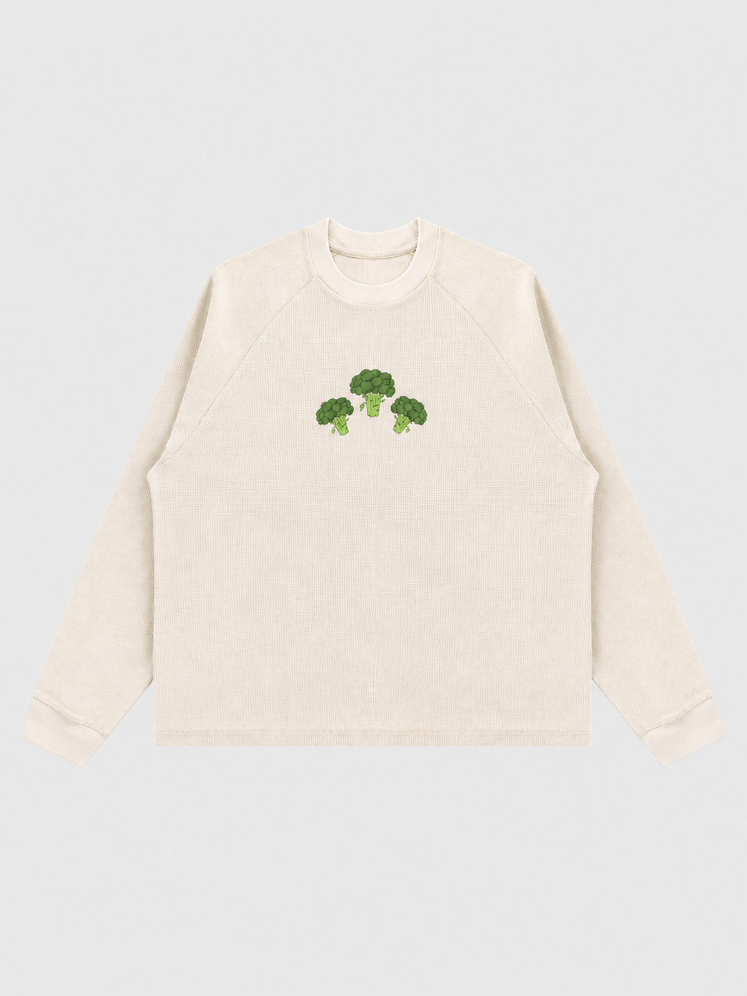 Unisex Vintage Wash Boxy  Waffle T-Shirt - Broccoli Collection